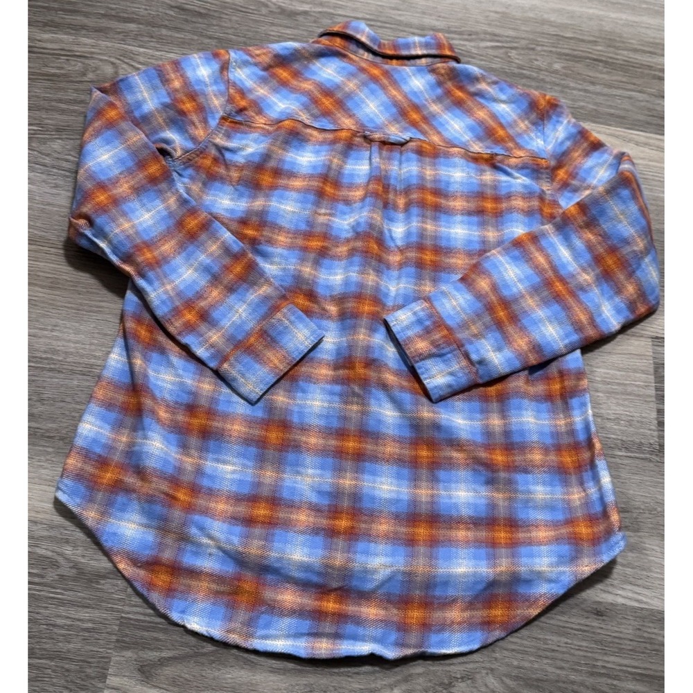 Duluth Trading Women's Folklore Flannel Shirt M Blue NWT Soft Double Brushed - Picture 4 of 6